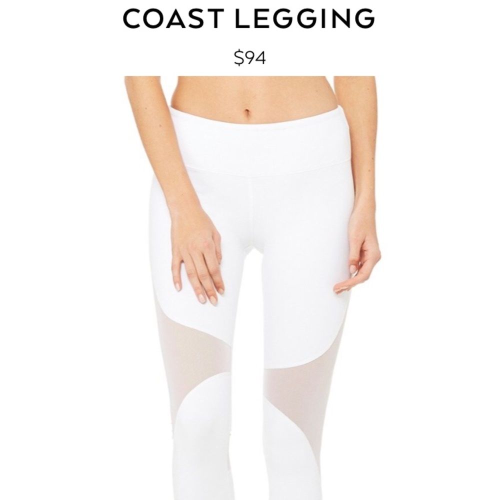 Ali yoga white coast mesh leggings